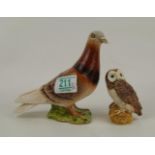 Beswick Brown Pigeon 1383: together with similar brown owl