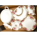 Royal Albert Old Country Rose items to include: Tureen, Fruit Bowl, Dessert plates Christmas and