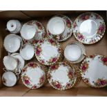 Royal Albert Old Country Rose items to include: 25 x saucers, 5 x cups, 3 x sugar, milk jug, 12 x