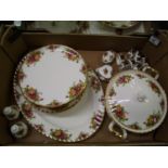 Royal Albert Old Country Roses to include: large oval platter, lidded tureen, 2 vegetable bowls,