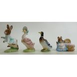 Royal Albert Beatrix Potter figures: Peter Rabbit, Hunca Munca & Jemima Puddle Duck all BP6