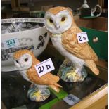 Large Beswick barn owl: together with a smaller Beswick barn owl.