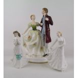 Royal Doulton figurines to include: Young Love HN2735 (seconds), Missing You HN4076 and Happy