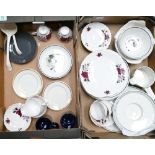 A mixed collection of items to include: Colclough & Johnson Bros floral decorated tea and dinner