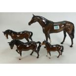 Beswick Horses to include: Mare 976, Racing Horse 1564, Stocky jogging mare etc