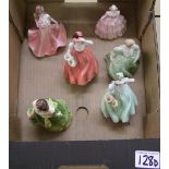 Collection of small Coalport figures to include: Jennifer, Pamela, Andrea, Rosalinda, Summer Bouquet