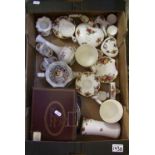 Mixed collection of ceramics items to include: Royal Albert old Country Rose fancies, Sadler tea