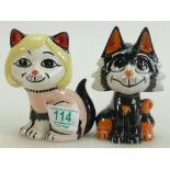 Lorna Bailey Novelty Cat Figures: Lady Cat & Spooky Cat, height 12cm (2)