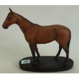 Beswick connoisseur model of Mill Reef:2422 on wood plinth.