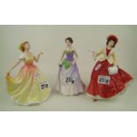 3 Royal Doulton figures: Jessica HN3850, Christmas Day 1999 HN4214 and Deborah HN3644 (all boxed and