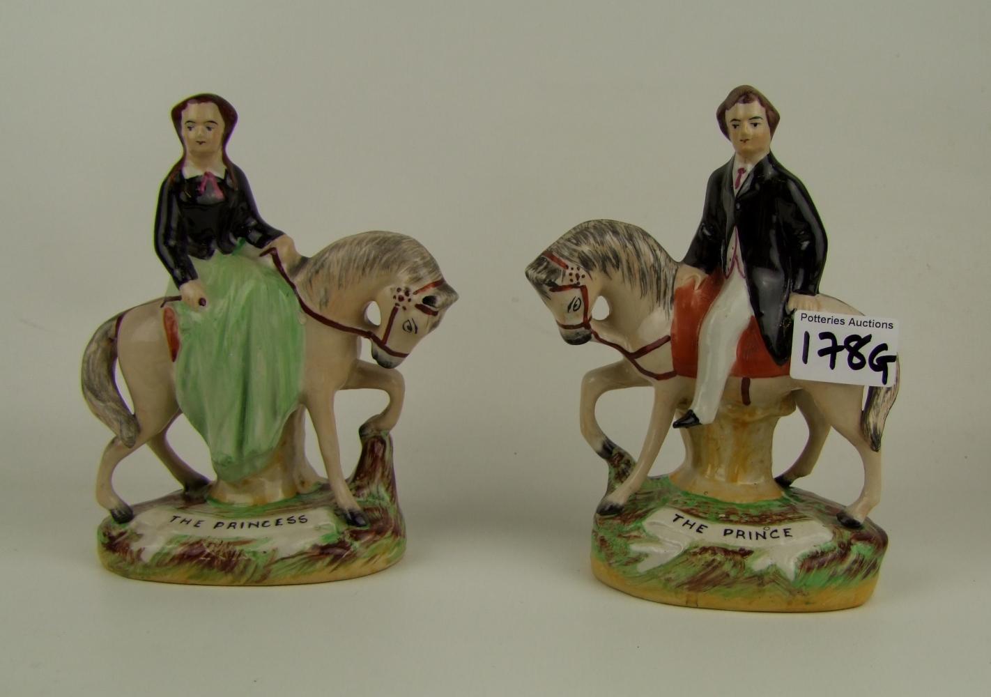 Two Old Staffordshire Type figure: The Prince & Princess(2)