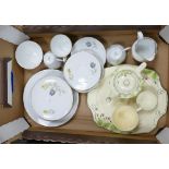 A mixed collection of tea ware to include: Bavarian floral decorated part tea set, incomplete art