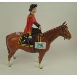 Beswick Queen Elizabeth II mounted on an Imperial horse (feather missing from hat and reins