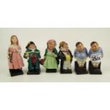 6 small Royal Doulton figures to include: Captain Cuttle; Sairey Gamp, Bumble; Little Nell and 2 Fat