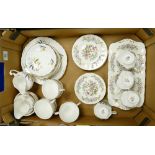 A mixed collection of tea ware to include: floral Colclough & Royal Standard Mandorin patterned part