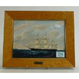 Wedgwood limited edition rectangular porcelain plaques depicting American clipper ships titled