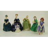 5 Royal Doulton small figures to include: Ivy HN1768; Francine HN2422; Debbie HN2385 (seconds); Fair