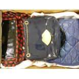 Three Lulu guinness hand bags: large eyelet Annabell bag ( with original tag inside), black bag with