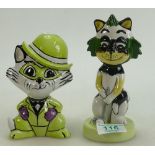 Lorna Bailey Novelty Cat Figures: Golf & Spive Cats, height 16cm (2)