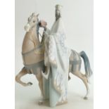 Lladro large figure King Balthasar on a horse: Lladro King Balthasar on a horse,