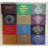 14 x UK proof coin sets: With cases & certificates,