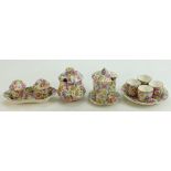 James Kent Chintz Du Barry Fenton Pottery items to include: Egg cup set on tray,