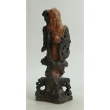 19th century carved Chinese Soapstone figure of Immortal: Height 32cm.