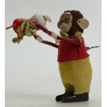 Schuco 1940s Clockwork dancing Monkey and Mouse height 15cm: