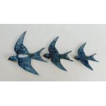 Beswick Swallow wall plaques: Model numbers 727-1,2, & 3.