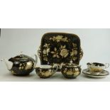A very large collection of Wedgwood Black Tonquin patterned dinner & tea ware to include: Tea set,