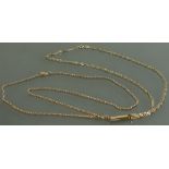 Two 9ct gold Necklaces - one with a pendant 10.6 grams: 46cm & 56cm long.