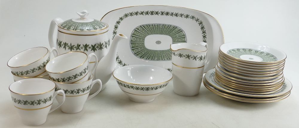 Spode Provence patterned part tea set to include: Teapot, sandwich plate, 5 cups, 7 saucers,