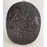 Wedgwood Black Basalt molded oval Plaque: 19th /20th century,