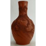 Chinese Terracota Vase with embossed Dragon Decoration: Height 35cm.