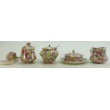 James Kent Chintz Du Barry Fenton Pottery items to include: Preserve pots with spoons, shaving mug,