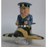 Bairstow Manor collectables comical figure of Sir Winston Churchill in a spitfire: