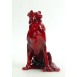 Royal Doulton Flambe early model of a seated Collie dog: Height 18cm.