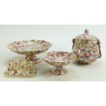 James Kent Chintz Du Barry Fenton Pottery items to include: Biscuit barrel,