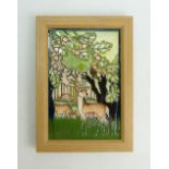 Moorcroft The Deer Park Plaque: A trial piece that went into a limited edition of 10 and designed