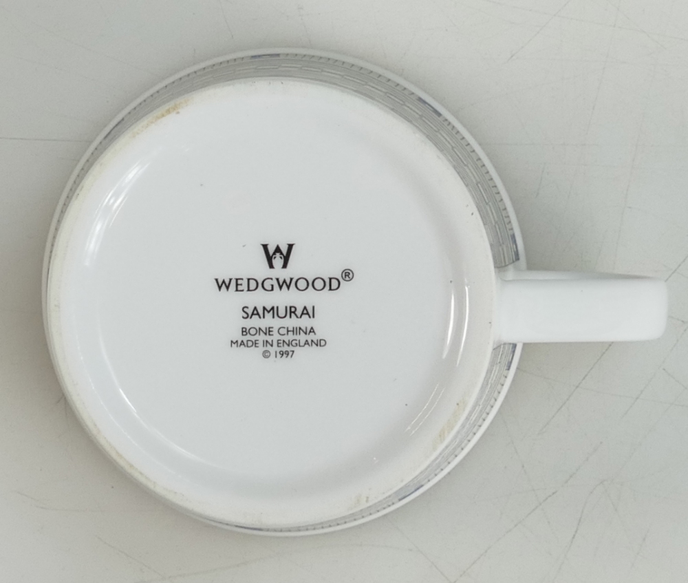 Wedgwood Samurai patterned tea ware to include: 6 x cups and saucers, one cup teapot, - Image 2 of 4