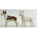 Beswick Models of English Bull Terriers: Comprising of Brindle and all white versions.