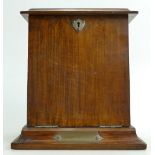 Presentation Mahogany Victorian Letter Box: Fitted interior with drop front, height 26cm.
