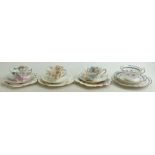 A collection of Shelley Wileman & Co Trios to include: Pink Floral design 9638,