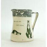 Royal Doulton early Seriesware Cats Jug: "Trust not him that seems a saint", height 16.5cm.