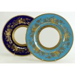 Minton gilded plates: Minton gilded cabinet plates in the Atholl design, diameter 27cm.