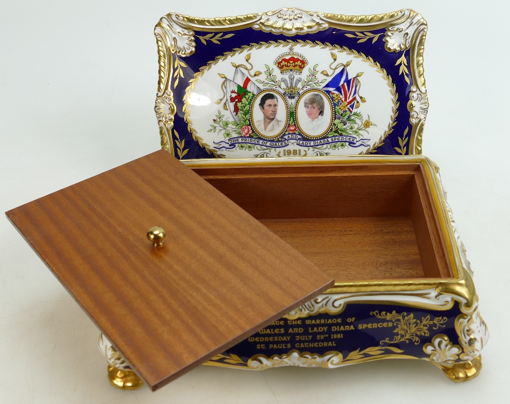 A Paragon commemorative Cigar Casket: Gilded and decorated with the Marriage of Prince of Wales & - Image 3 of 5