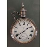 Unusual silver Pocket Watch by Herbert Blockley of London: Model 1388/2 with screw off front and