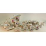 A collection of 20th century floral decorated Meissen items to include: Trio sets,