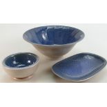 Wedgwood Norman Wilson studio pottery: Wedgwood studio pottery in a high fired blue glaze including