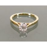 18ct gold Diamond Solitaire ring from Goldsmiths: UK size N. Diamond is 0.